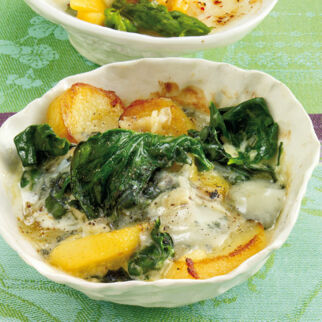 Knoblauch-Spinat mit Gorgonzola Knoblauch-Spinat mit Gorgonzola