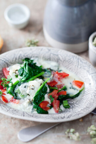 Spinatpfännchen mit Gorgonzola Spinatpfännchen mit Gorgonzola