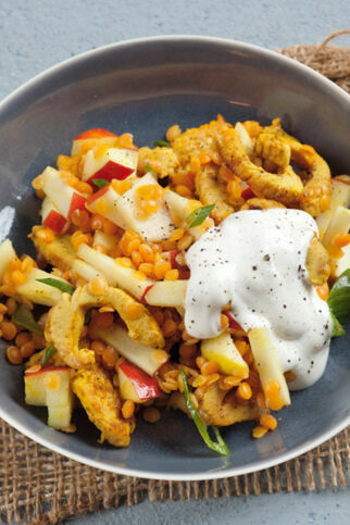 Linsensalat mit Currypute Linsensalat mit Currypute