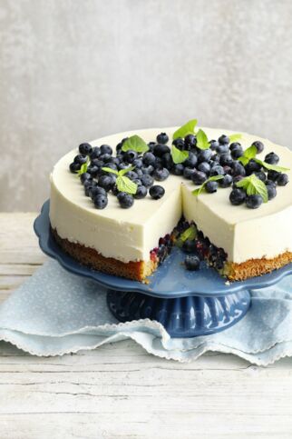 Glutenfreie Heidelbeer-Quarktorte Glutenfreie Heidelbeer-Quarktorte