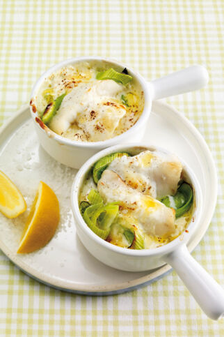 Lauch-Seelachs mit Kokos-Frischkäse Lauch-Seelachs mit Kokos-Frischkäse