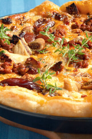 Lamm-Quiche mit Feigen und Datteln Lamm-Quiche mit Feigen und Datteln