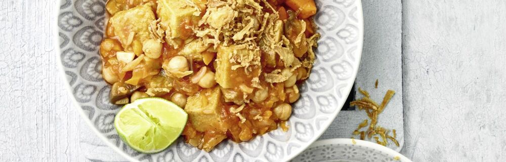 Auberginen-Curry mit Lupine Auberginen-Curry mit Lupine