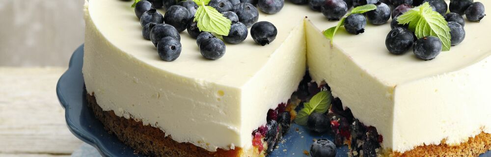 Glutenfreie Heidelbeer-Quarktorte Glutenfreie Heidelbeer-Quarktorte