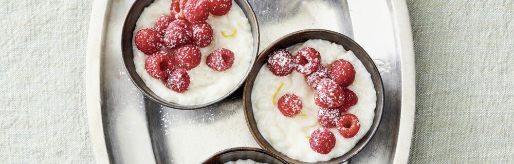 Kokosmilchreis mit Himbeeren Kokosmilchreis mit Himbeeren