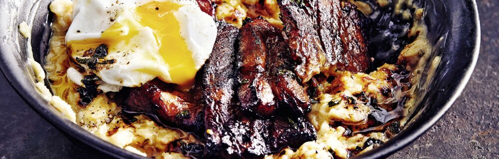 Herzhafter Porridge mit Schweinebauch Herzhafter Porridge mit Schweinebauch