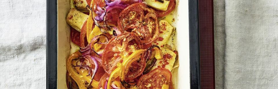 Griechischer-Tomaten-Tofu-Auflauf Griechischer-Tomaten-Tofu-Auflauf