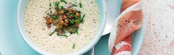 Linsenschaumsuppe mit Parmaschinken Linsenschaumsuppe mit Parmaschinken