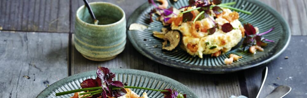 Nordsee-Krabbensoufflé mit schwarzem Trüffel Nordsee-Krabbensoufflé mit schwarzem Trüffel