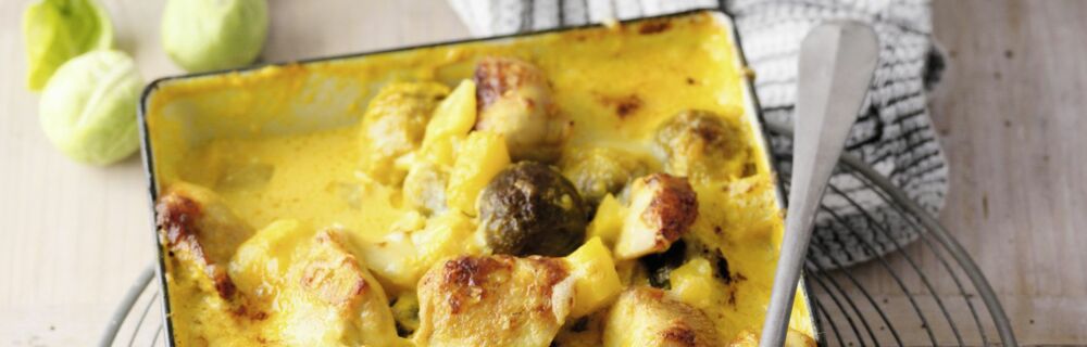 Kartoffel-Rosenkohl-Auflauf mit Huhn Kartoffel-Rosenkohl-Auflauf mit Huhn