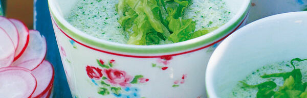 Kopfsalatsuppe mit Radieschengrün Kopfsalatsuppe mit Radieschengrün