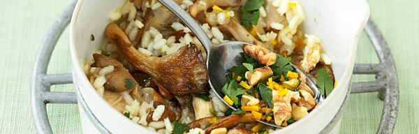 Herbstrisotto mit Austernpilzen Herbstrisotto mit Austernpilzen