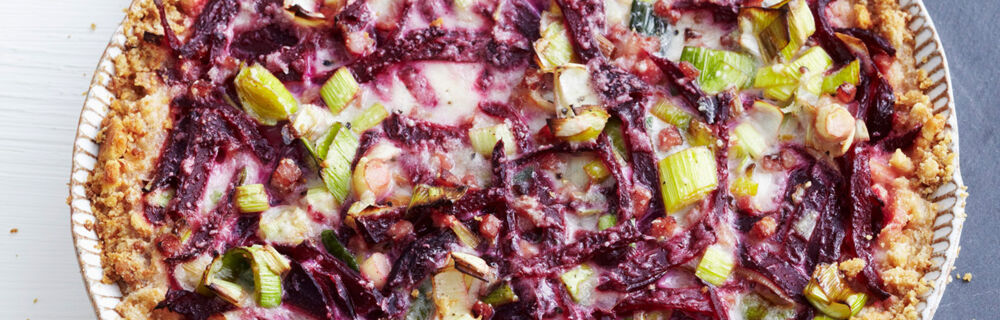 Rote Gemüsetarte mit Speck Rote Gemüsetarte mit Speck