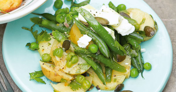 Grüner Kartoffelsalat mit Schafskäse Rezept | Küchengötter