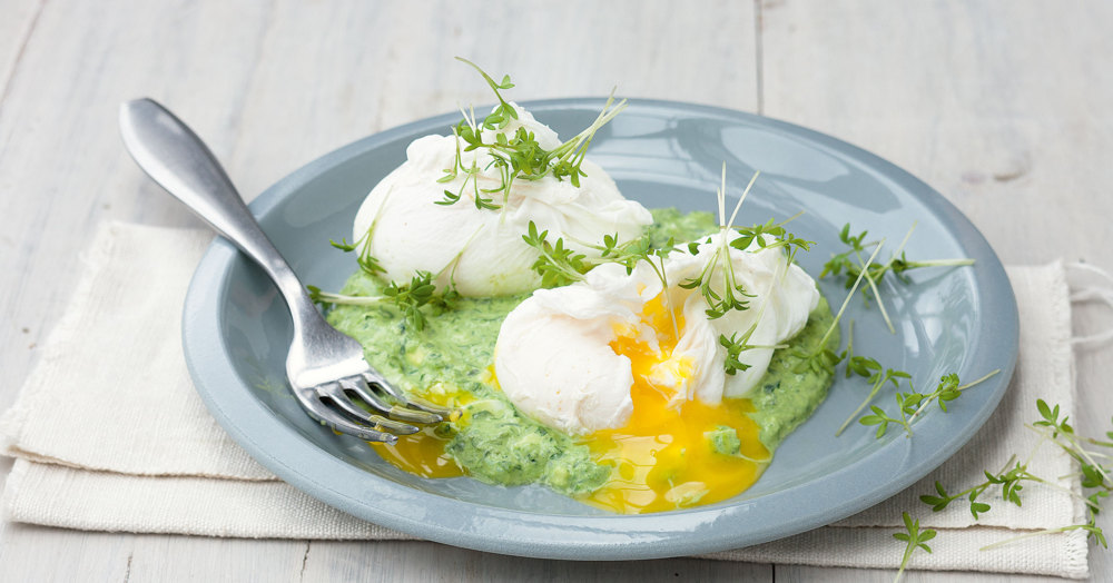 Pochierte Eier mit Grüner Soße Rezept | Küchengötter