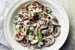 Vollkorn-Spaghetti mit Rahmpilzen Vollkorn-Spaghetti mit Rahmpilzen