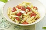 Pasta mit Brattomaten und Feta Pasta mit Brattomaten und Feta