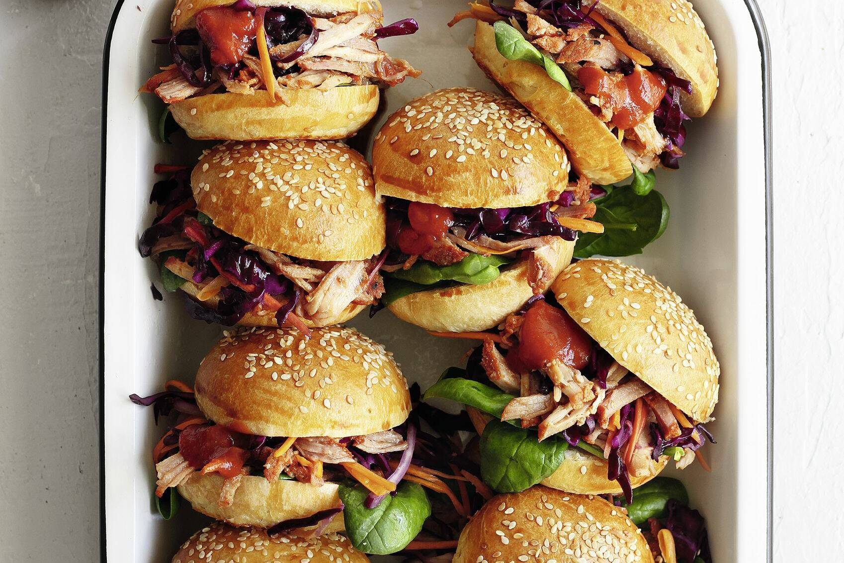 Pulled Pork Buns Mit Rotkohl-Slaw Rezept | Küchengötter