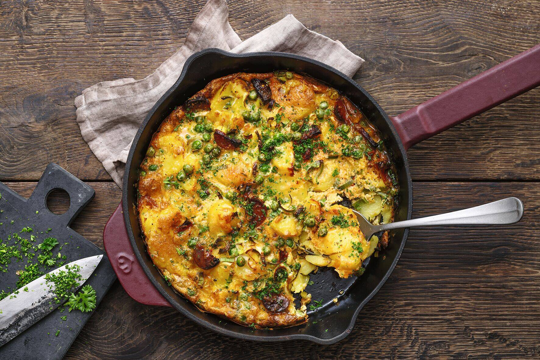 Kartoffel-Tortilla mit Chorizo Rezept | Küchengötter