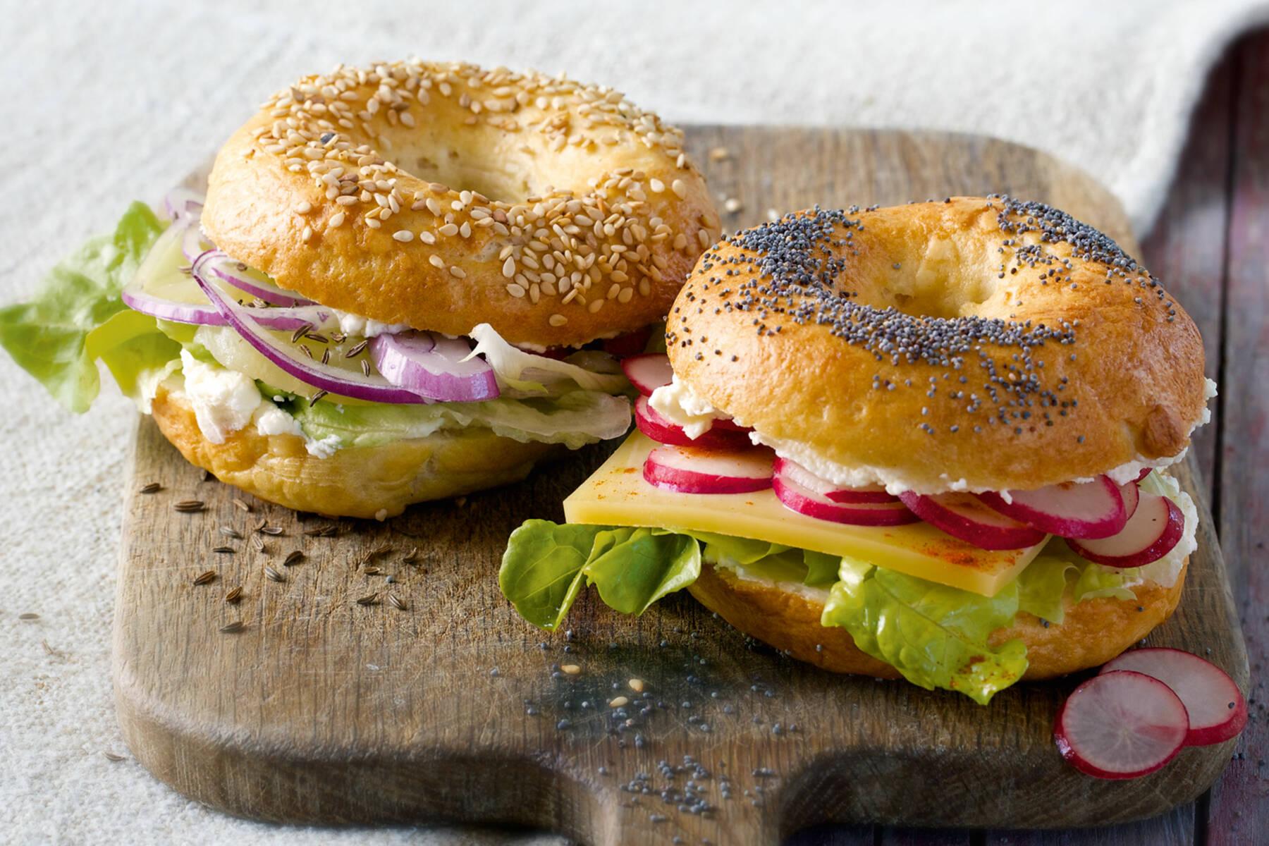 Zweierlei Kase Bagels Rezept Kuchengotter