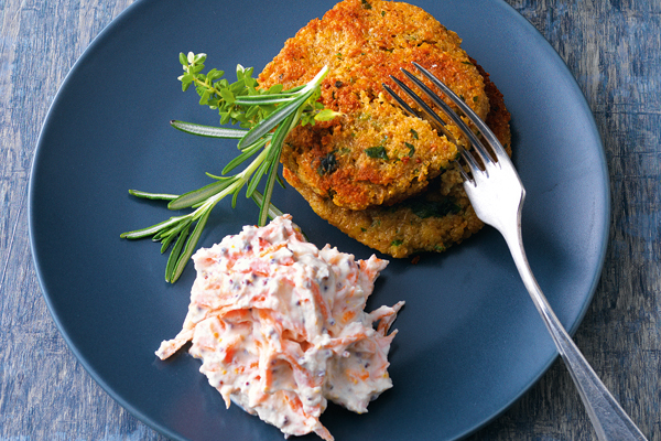 Schnelle Grünkernpuffer mit Dip Rezept | Küchengötter