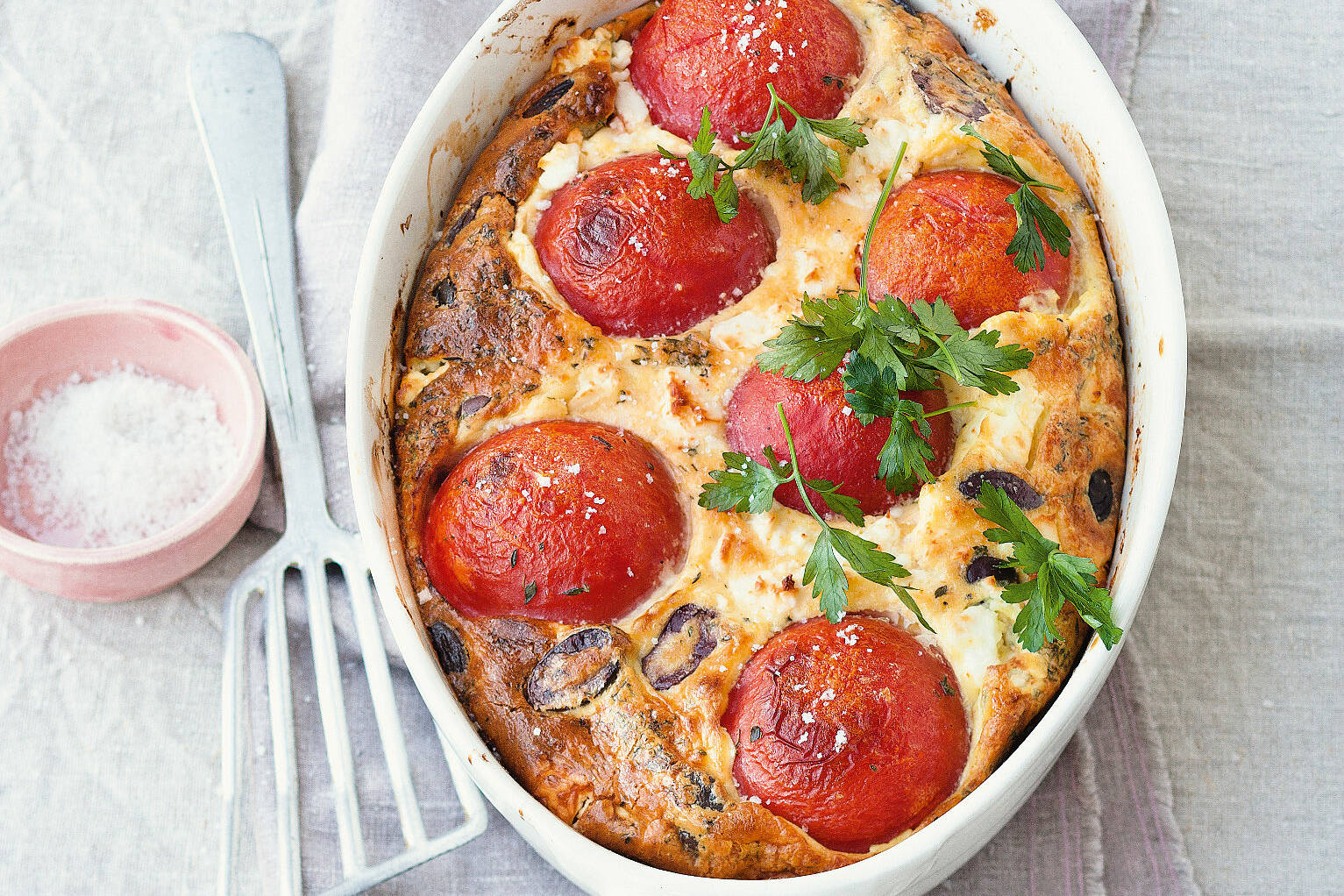 Tomaten-Feta-Clafoutis