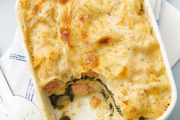 Fisch-Lasagne mit Spinat Rezept | Küchengötter