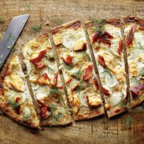 Flammkuchen mit Stremellachs Flammkuchen mit Stremellachs