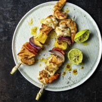 Fischspieße mit
Paprika und Ananas Fischspieße mit
Paprika und Ananas