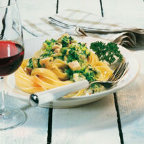 Tagliatelle mit Forellenragout Tagliatelle mit Forellenragout