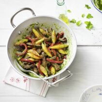 Schupfnudeln mit Steak und Salsa Schupfnudeln mit Steak und Salsa