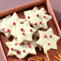 Schokoladensterne mit rosa Pfeffer Schokoladensterne mit rosa Pfeffer