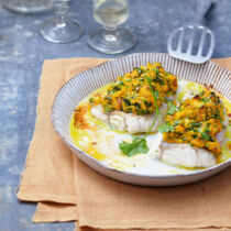 Seelachs mit Kürbis-Kruste Seelachs mit Kürbis-Kruste