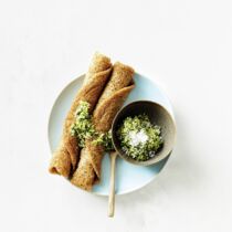 Pfannkuchen mit Kokos-Dip Pfannkuchen mit Kokos-Dip