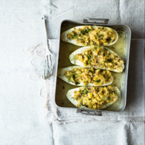 Schmorgurken mit Senf-Stampf Schmorgurken mit Senf-Stampf