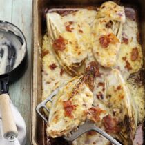 Chicorée-Gratin mit Bacon Chicorée-Gratin mit Bacon