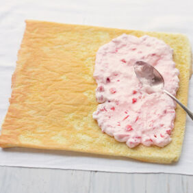 Erdbeer-Holunder-Biskuitrolle Erdbeer-Holunder-Biskuitrolle