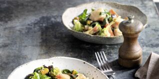 Fischpfanne mit buntem Gemüse Fischpfanne mit buntem Gemüse