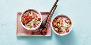 Erdbeerjoghurt mit Haferflocken Erdbeerjoghurt mit Haferflocken