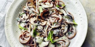 Vollkorn-Spaghetti mit Rahmpilzen Vollkorn-Spaghetti mit Rahmpilzen