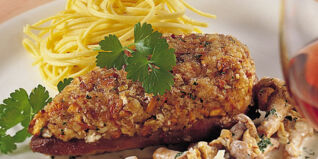 Fasanenbrust mit Pilzkruste Fasanenbrust mit Pilzkruste