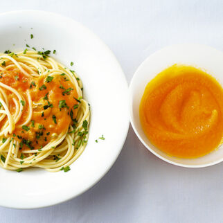 Möhrenbrei und Möhrensauce Möhrenbrei und Möhrensauce