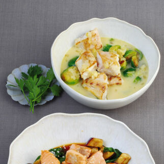 Ingwer-Fisch mit Rosenkohl Ingwer-Fisch mit Rosenkohl