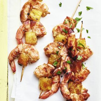 Garnelenspieße mit Ananas Garnelenspieße mit Ananas