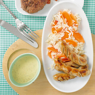 Bratwürste mit Senfsauce Bratwürste mit Senfsauce