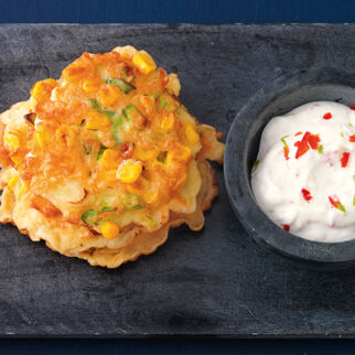 Maispuffer mit Schmant Maispuffer mit Schmant