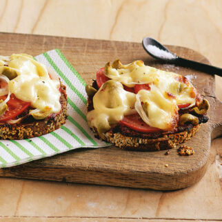 Eiweiß-Abendbrot à la Pizza Eiweiß-Abendbrot à la Pizza