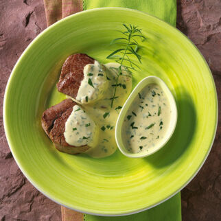 Kalbsmedaillons mit Sauce Béarnaise Kalbsmedaillons mit Sauce Béarnaise