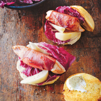 Birne-Bacon-Burger Birne-Bacon-Burger