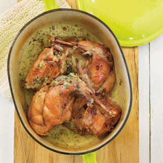 Sauerampfer-Cidre-Kaninchen Sauerampfer-Cidre-Kaninchen